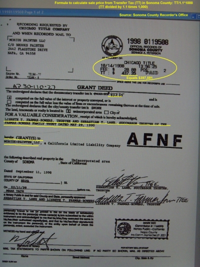 Deed-sale of land to Mobius Painter LLC. Click to enlarge