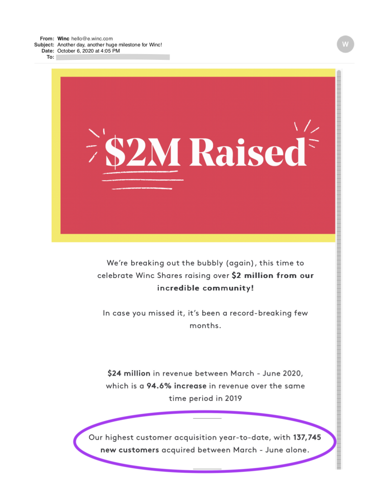 Another day another huge milestone for Winc